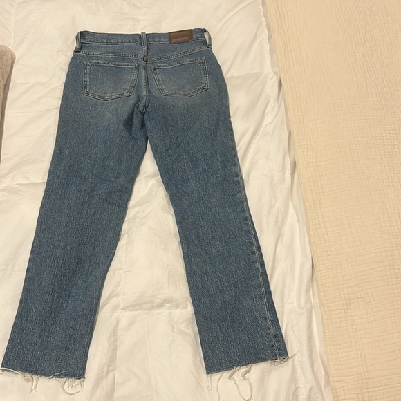 Madewell mid rise perfect vintage jeans raw hem 24 petite light wash - Picture 6 of 6